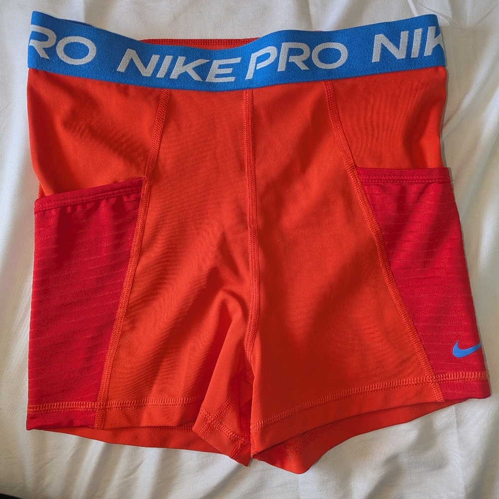 Nike Pro Orange and Red Shorts